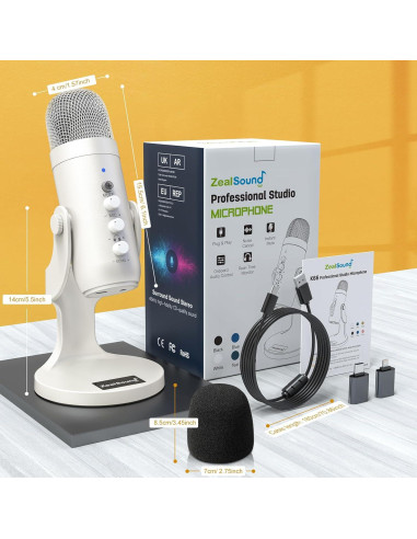 Micrófono de Condensador USB ZealSound A68 Pro 192kHz