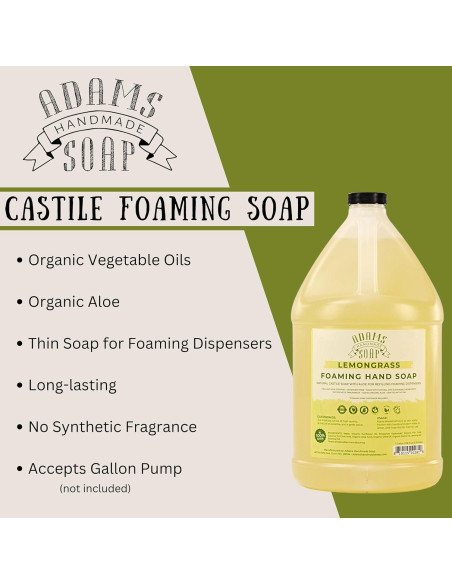 Jabón Líquido Espumoso Adams 3.78L - Hierba Limón Ecológico
