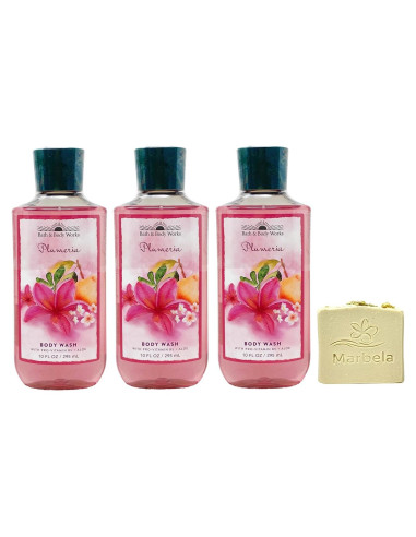 Gel de Ducha Plumeria Baño y Cuerpo Trabajos - 3 x 295 mL