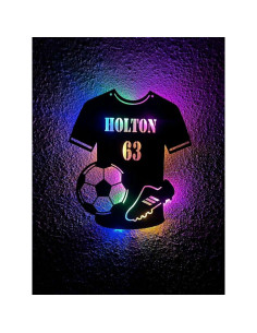 Luz de Pared LED Personalizada de Fútbol Forever - Camiseta con Nombre y Número 2