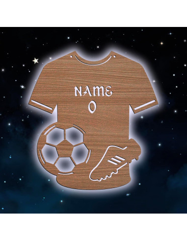 Luz de Pared LED Personalizada de Fútbol Forever - Camiseta con Nombre y Número
