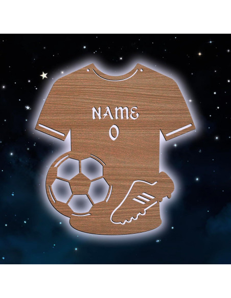 Luz de Pared LED Personalizada de Fútbol Forever - Camiseta con Nombre y Número