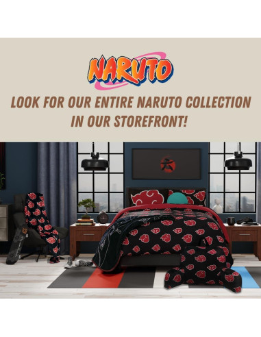 Manta con Capucha Naruto Akatsuki Franco 127x178 cm Suave