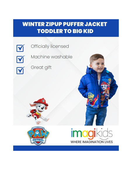 Chaqueta acolchada Paw Patrol para niños 7-8 años - Marino