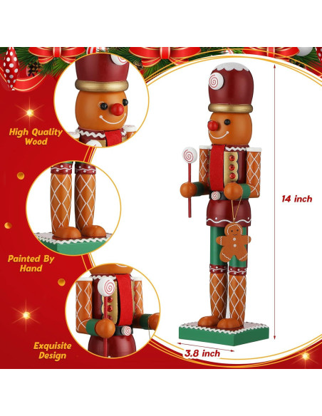 Cascanueces de Madera Wettarn 35 cm Hombre de Jengibre