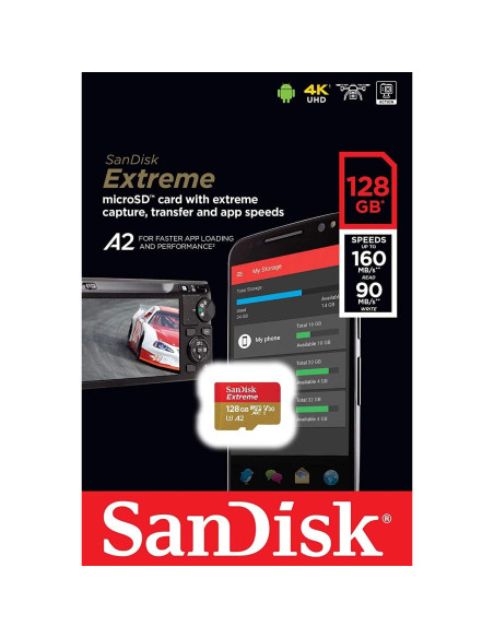 Paquete de 5 Tarjetas MicroSD SanDisk Extreme 128GB C10 4K