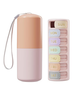 Organizador de Pastillas Semanal Restree Rosa - Impermeable 7 Compartimentos