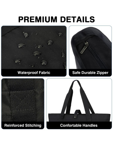 Bolsa Tote Voova Negra Plegable 51x35x15cm para Mujeres