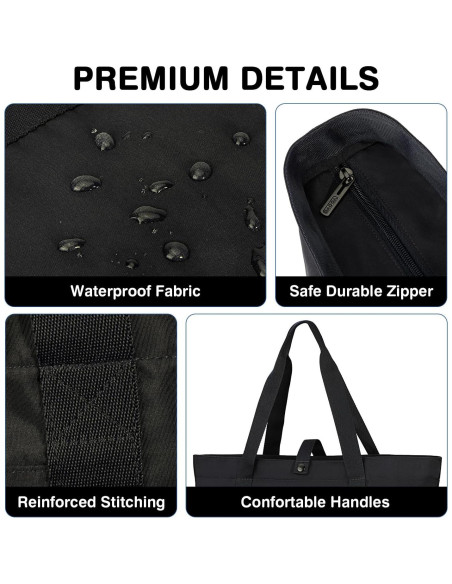 Bolsa Tote Voova Negra Plegable 51x35x15cm para Mujeres