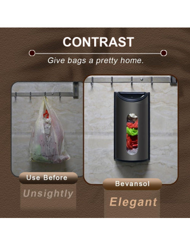 Soporte de Bolsa de Plástico Bevansol, Acero Inoxidable Negro