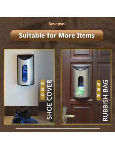 Soporte de Bolsa de Plástico Bevansol, Acero Inoxidable Negro