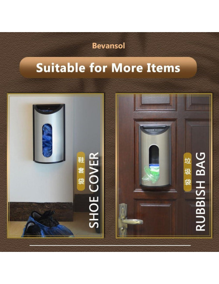 Soporte de Bolsa de Plástico Bevansol, Acero Inoxidable Negro