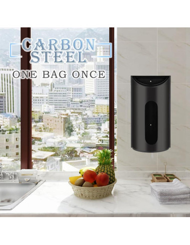 Soporte de Bolsa de Plástico Bevansol, Acero Inoxidable Negro