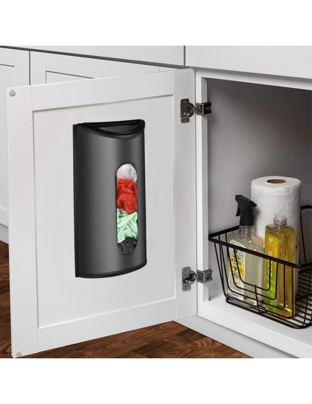 Soporte de Bolsa de Plástico Bevansol, Acero Inoxidable Negro