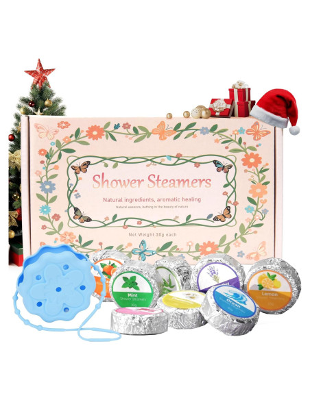 8 Vapores de Ducha LUVCOSY con Soporte de Silicona Azul