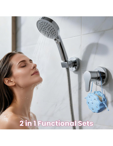 8 Vapores de Ducha LUVCOSY con Soporte de Silicona Azul