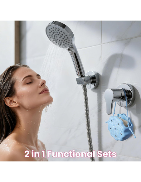 8 Vapores de Ducha LUVCOSY con Soporte de Silicona Azul