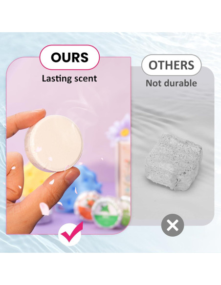 8 Vapores de Ducha LUVCOSY con Soporte de Silicona Azul