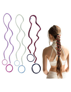 3 Sujetadores de Cabello Trenzados 64cm Starfa Lab - Antideslizantes