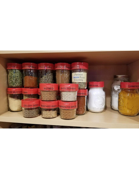 Tapas de Especias Nakpunar Rojas 6 pcs para Tarros de Conserva