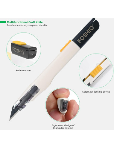 Cuchillo Utilitario Retráctil FOSHIO con 10 Cuchillas 9MM