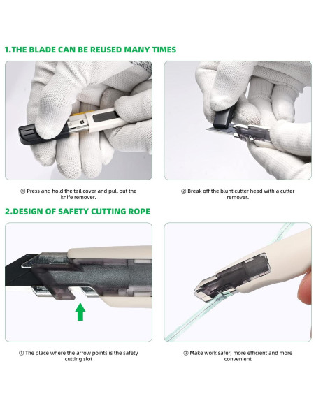 Cuchillo Utilitario Retráctil FOSHIO con 10 Cuchillas 9MM