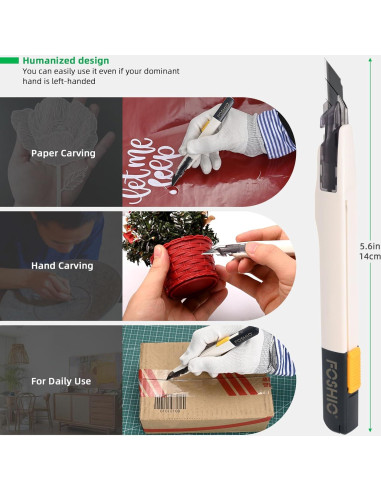 Cuchillo Utilitario Retráctil FOSHIO con 10 Cuchillas 9MM