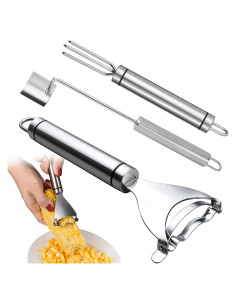 Juego de 3 Peladores de Maíz YUNYDSM - Acero Inoxidable