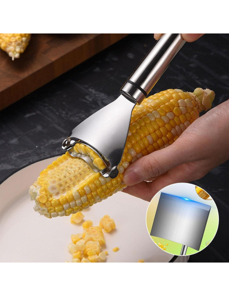 Juego de 3 Peladores de Maíz YUNYDSM - Acero Inoxidable