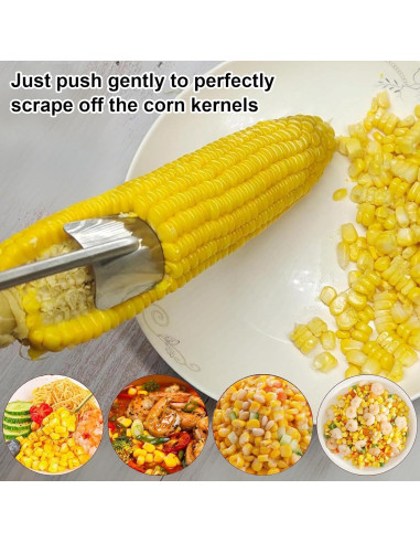 Juego de 3 Peladores de Maíz YUNYDSM - Acero Inoxidable