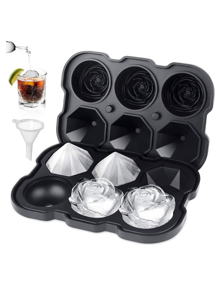 Bandeja de Hielo ZACHDEE Silicona 6 Bolas Flor 5.08 cm