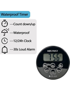 Temporizador de Ducha Digital Impermeable MOSTRUST IPX7 2