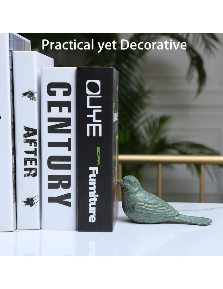 Tope de puerta decorativo Livfodrm ave hierro fundido oro verde