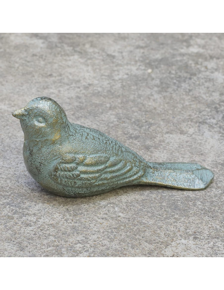 Tope de puerta decorativo Livfodrm ave hierro fundido oro verde