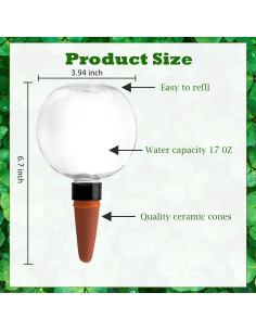 2 Esferas de Riego Automáticas 500ml Plástico Yuixoseu 2