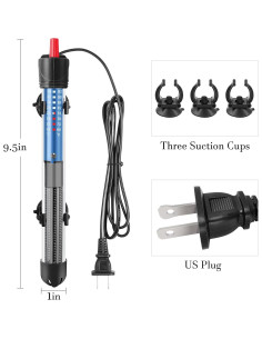 Calentador de Acuario Submersible FEDOUR 100W para 10-30 Galones 2