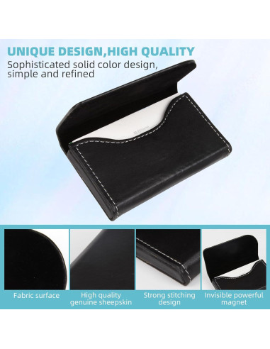 Soporte Minimalista para Tarjetas YURU - Cartera RFID Piel Negra