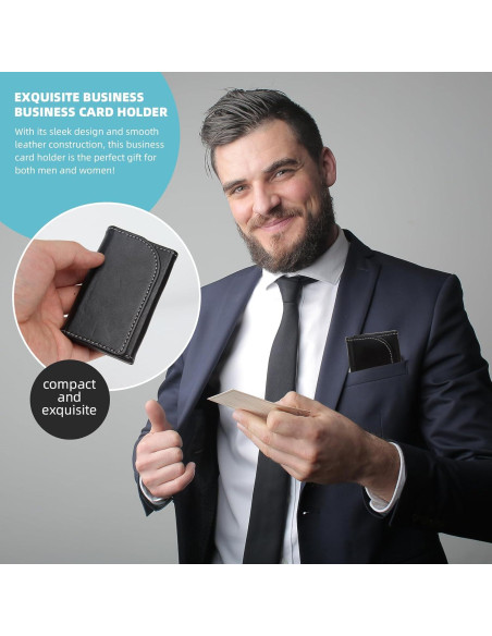 Soporte Minimalista para Tarjetas YURU - Cartera RFID Piel Negra