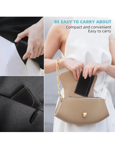 Soporte Minimalista para Tarjetas YURU - Cartera RFID Piel Negra