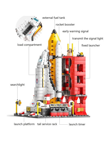 Set de Bloques de Construcción Espacial Lustus 1000 Pcs 6-en-1
