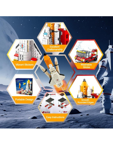 Set de Bloques de Construcción Espacial Lustus 1000 Pcs 6-en-1