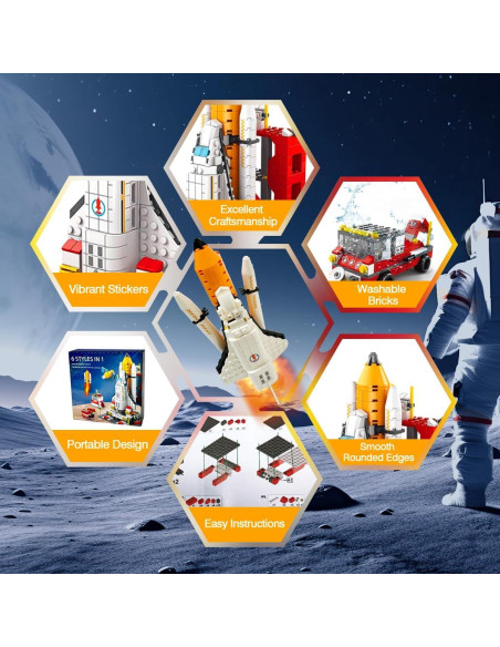Set de Bloques de Construcción Espacial Lustus 1000 Pcs 6-en-1