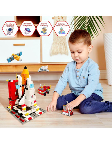 Set de Bloques de Construcción Espacial Lustus 1000 Pcs 6-en-1