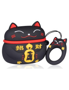 Funda de Silicona 3D para Airpods Pro 2019/Pro 2 Gen 2022 - Gato Negro