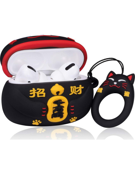 Funda de Silicona 3D para Airpods Pro 2019/Pro 2 Gen 2022 - Gato Negro