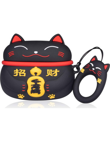 Funda de Silicona 3D para Airpods Pro 2019/Pro 2 Gen 2022 - Gato Negro