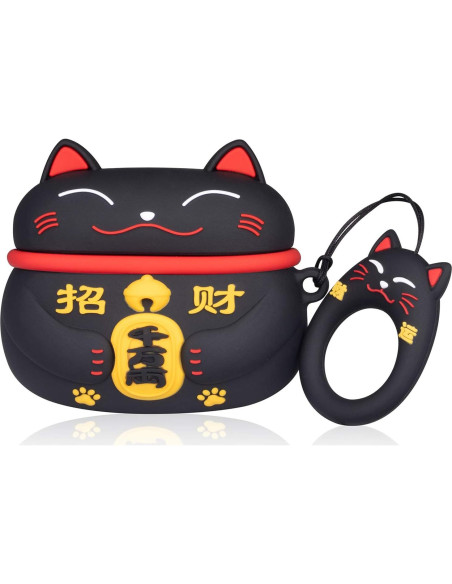 Funda de Silicona 3D para Airpods Pro 2019/Pro 2 Gen 2022 - Gato Negro