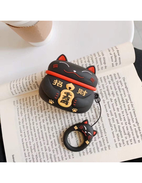 Funda de Silicona 3D para Airpods Pro 2019/Pro 2 Gen 2022 - Gato Negro