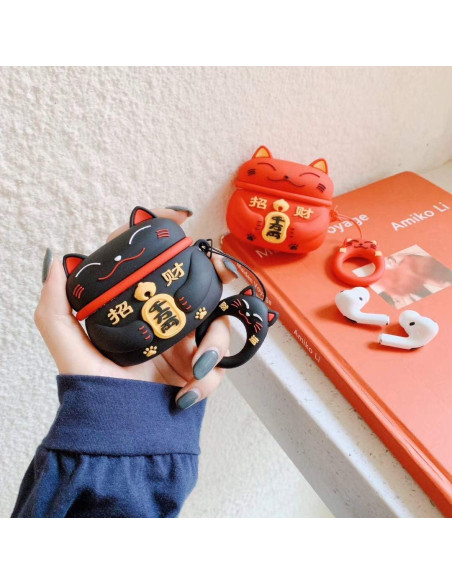 Funda de Silicona 3D para Airpods Pro 2019/Pro 2 Gen 2022 - Gato Negro