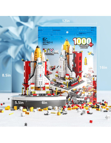 Set de Bloques de Construcción Espacial Lustus 1000 Pcs 6-en-1